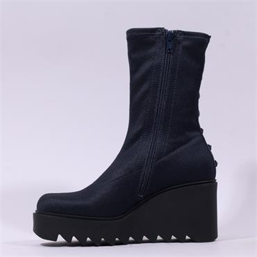 Marco Moreo Liege Stud Heel Wedge - Navy Stretch